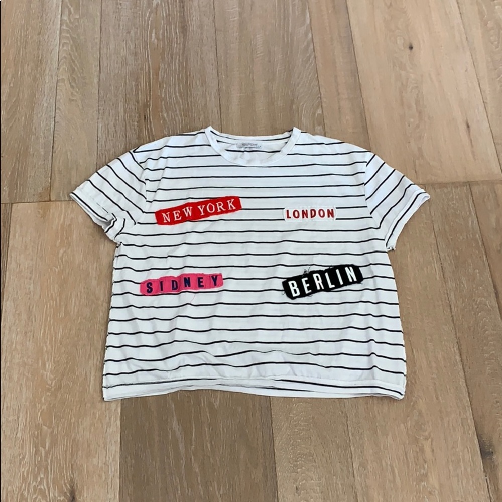Black & white striped city tee